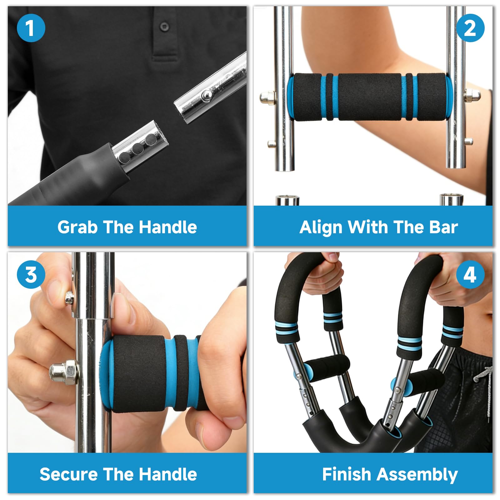 Twister Armtrainer, Appareil de Musculation Réglable (18KG-50KG), Portable Barre de Torsion avec Design Amovible, Entraînement Complet des Pectoraux, Bras et Avant-Bras à la Maison