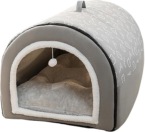 Acogedora casa de cama para mascotas, 2 en 1 cueva para perros, tienda de campaña para mascotas, perrera cálida de invierno, para mascotas, cama