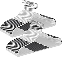 Vista 12 de SONGMICS Perchas para Abrigos, Paquete de 100 Perchas de Plástico para Abrigos, que Ahorran Espacio, Gris Claro y Gris Oscuro UCRP050G100