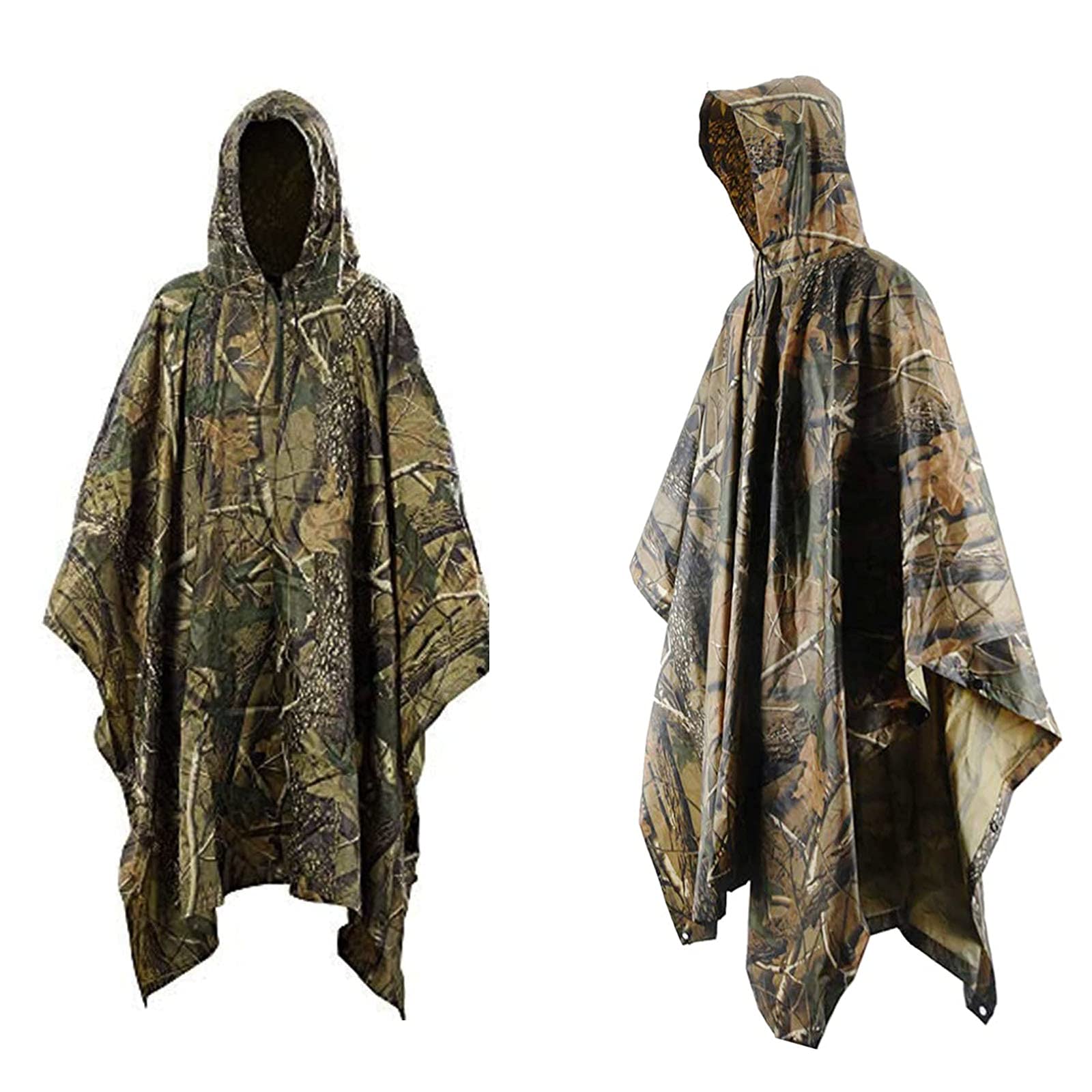 Ralaland Waterproof Rain Cape,Adult Camo Rain Poncho Multifunctional Camouflage Raincoat for Men and Women for Outdoor Camping Military Cycling Traveling