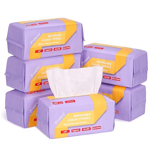Primpro 600 toallas de mano desechables para baño, invitados, cara, toallitas secas sin pelusas, toallas de limpieza facial biodegradables, toallas