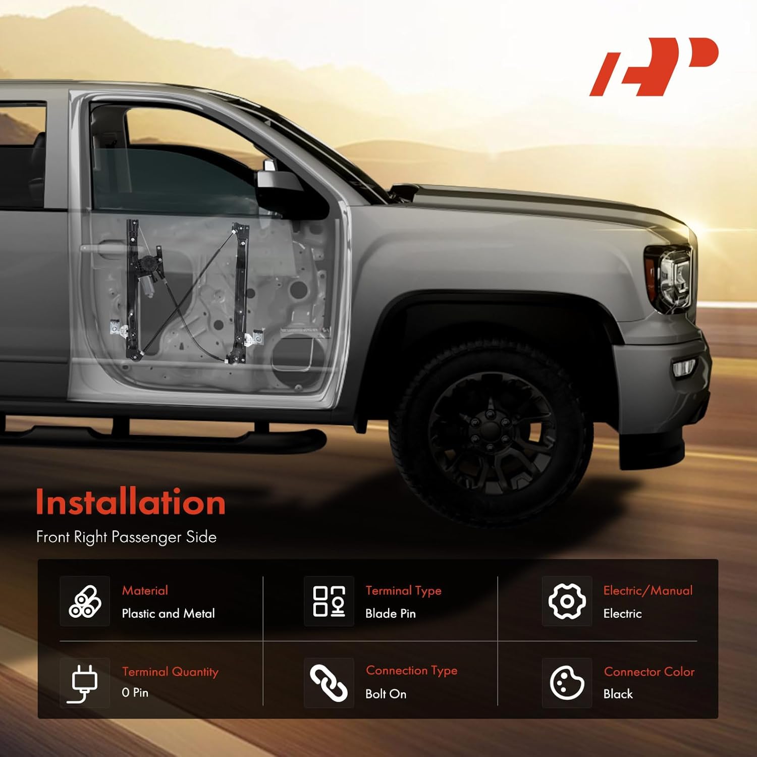 A-Premium Electric Power Window Regulator Without Motor Compatible with Ford Fusion Lincoln MKZ 2013-2018 Sedan Front Right Passenger Side