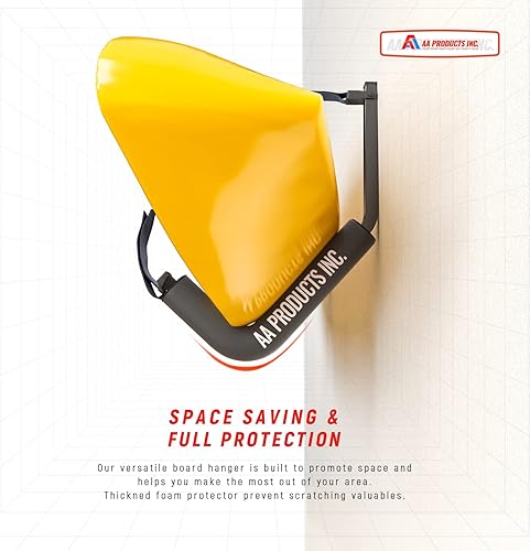 Miniatura 7 de AA Products - Estantes de montaje en pared para kayak, tablas de remo para canoa, kayak, ganchos para colgar en la pared, juego de 2