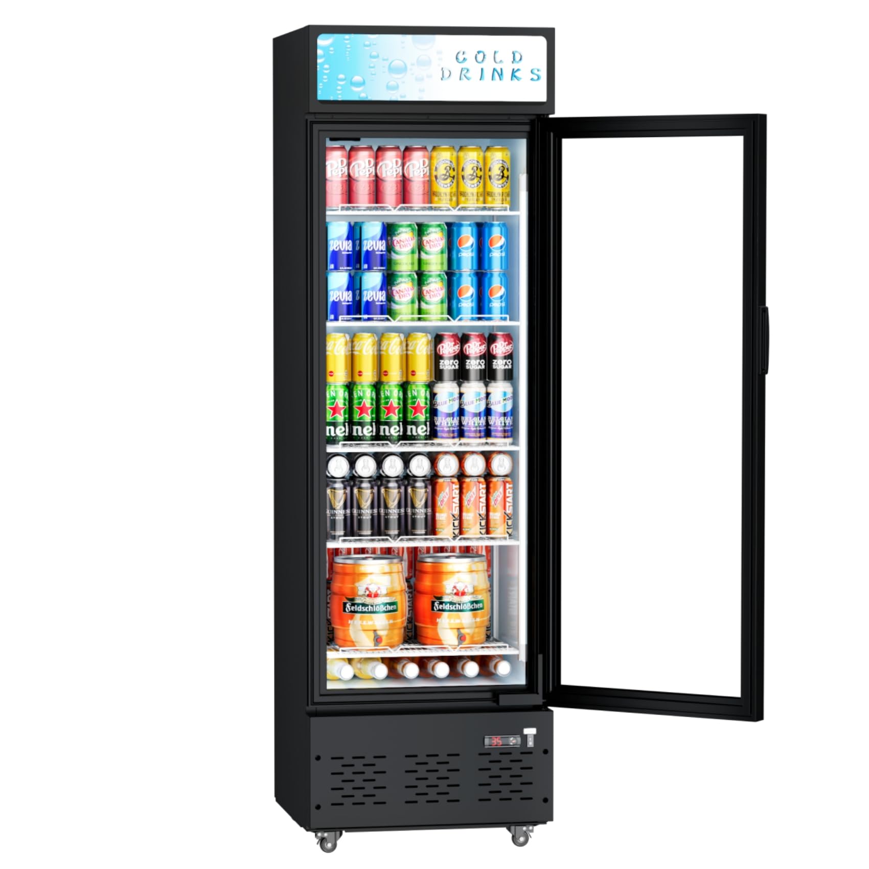 Refrigerador de exhibición Amazon.com: FreezLabs Refrigerador comercial de exhibición con