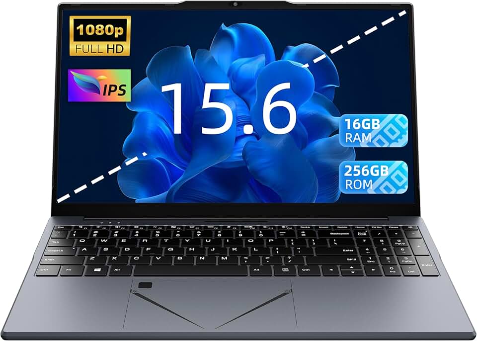 Laptop de 15,6 polegadas, processador quad-core Ryzen 5 3500U (até 3,7 GHz), RAM DDR4 de 16 GB, SSD NVMe de 256 GB, notebook portátil com touchpad ajustável e interruptor de webcam de