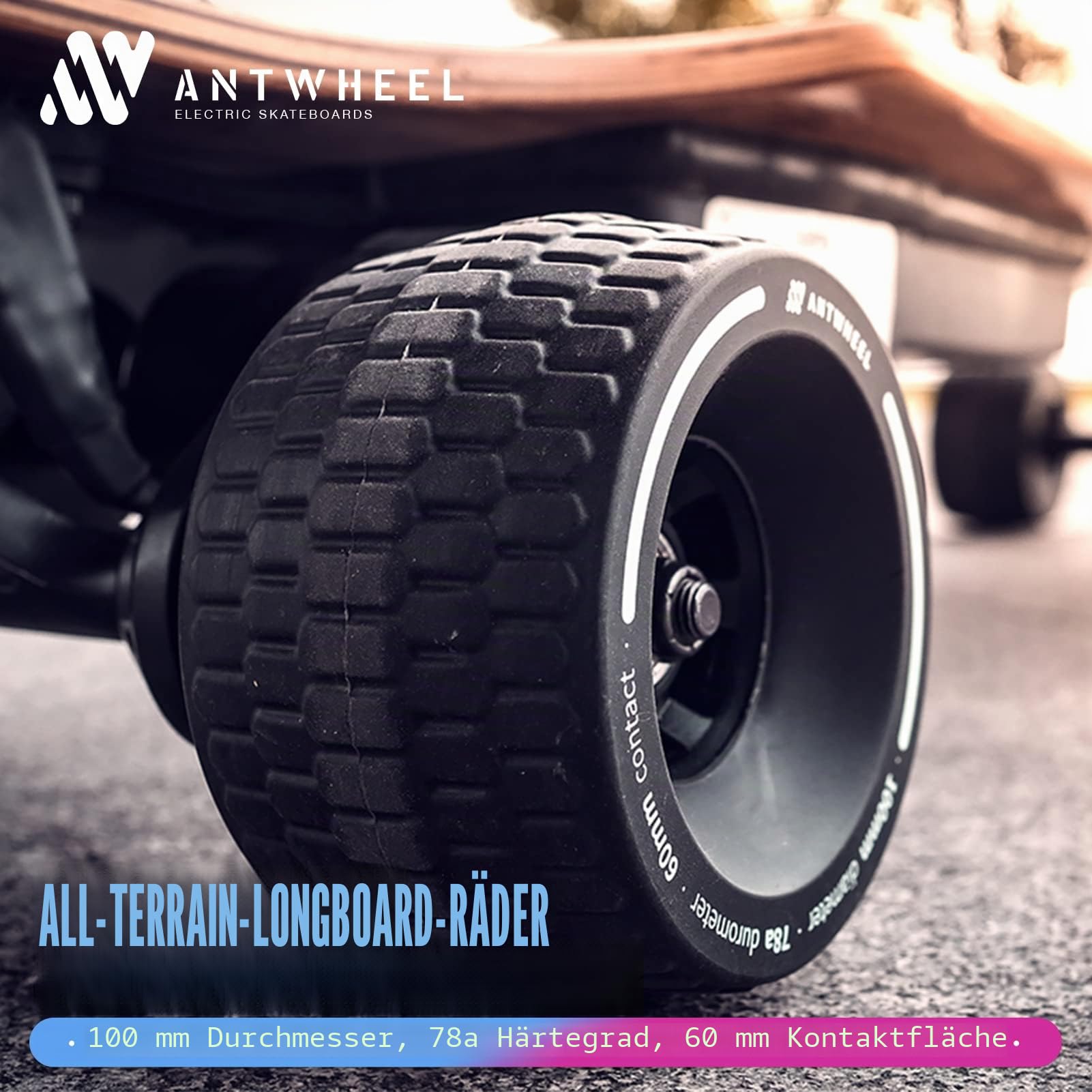 All-Terrain Longboard-Räder, 100 mm, Elektro-Skateboard-Räder, 78 A, hohe Rebound-Räder, Urethan-Räder