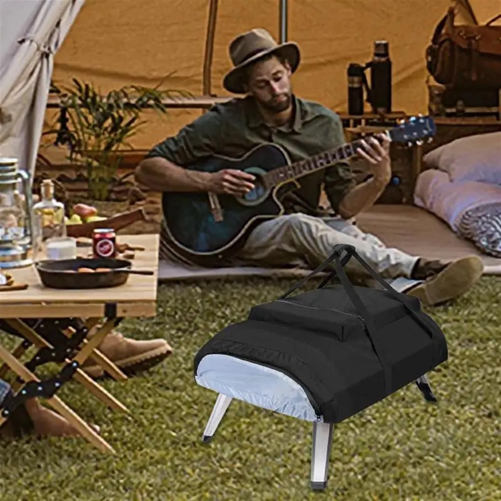 Funda Barbacoa Eexterior Impermeable Funda for Horno de Pizza, portátil, de Tela Oxford, Impermeable, a Prueba de Polvo, Accesorios de Cocina y Barbacoa