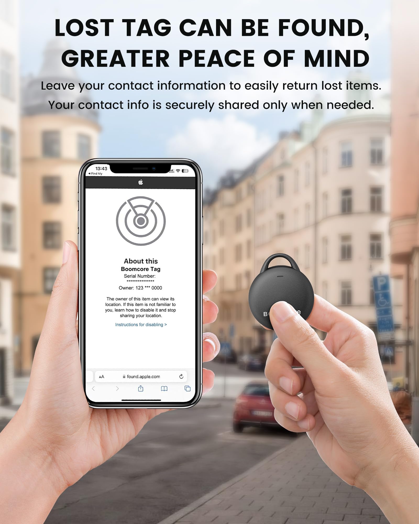 Confezione da 4 etichette per localizzatore, compatibili con Apple Find My (solo iOS), suono intelligente da 108 dB, Air Tracker con batteria di ricambio extra, localizzatore oggetti per