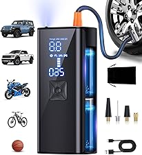 [54% off] Tire Inflator Portable Air Compressor, 150PSI Tire Inflator with Pressure Gauge, 2X Faster Air Pump for Car, Blike, Motorcycle, Ball and More