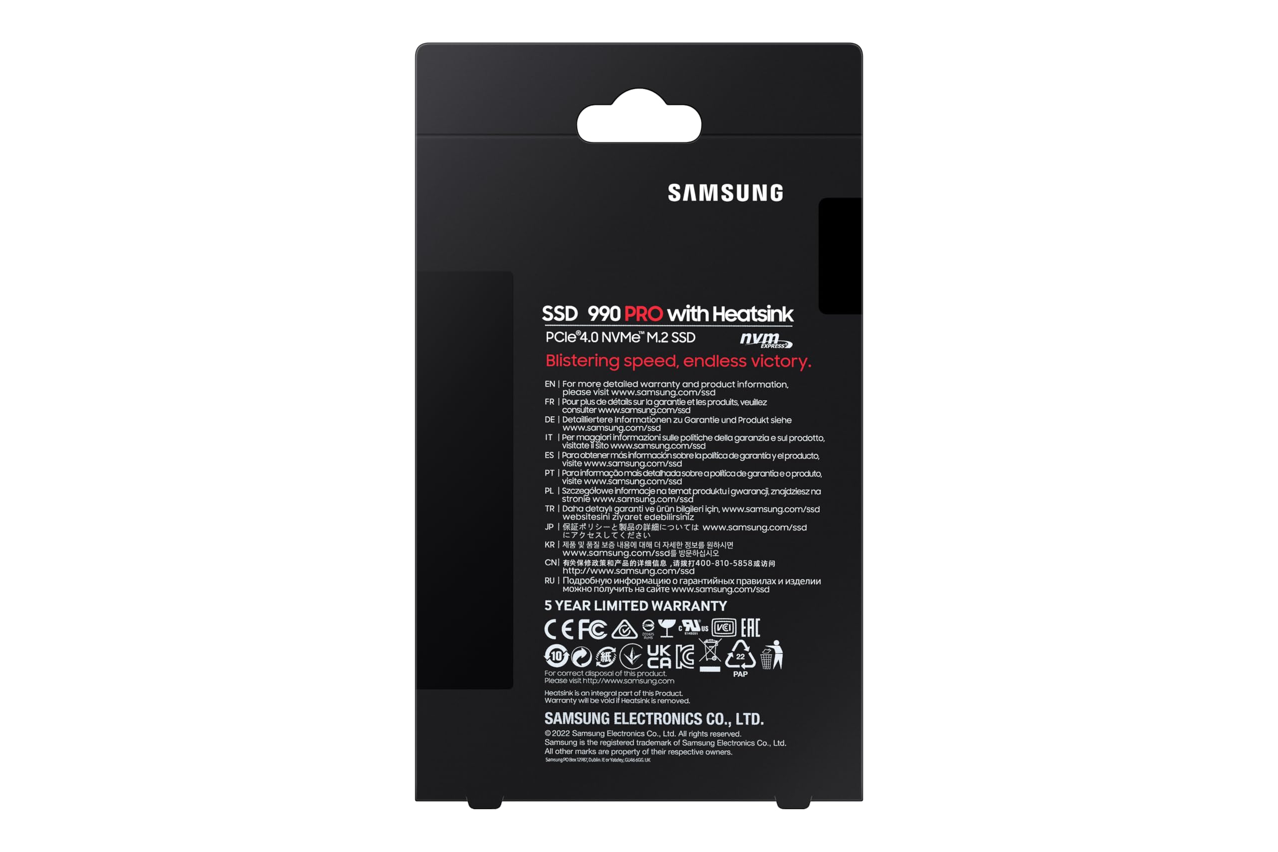 Samsung Memorie MZ-V9P4T0C 990 PRO SSD Interno con Dissipatore di