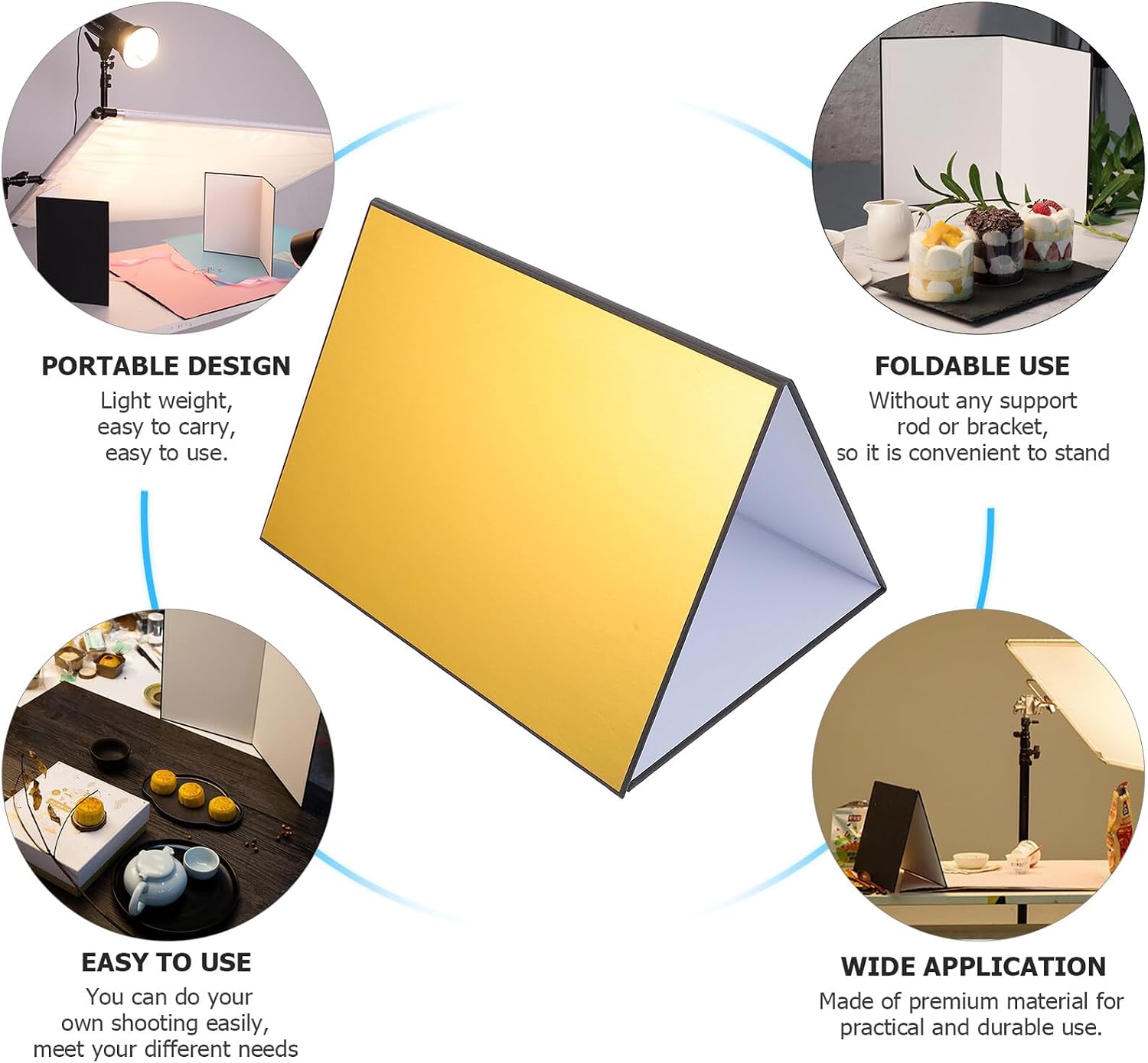Foldable Light Reflector Board 4 Color A4 Cardboard for Photography