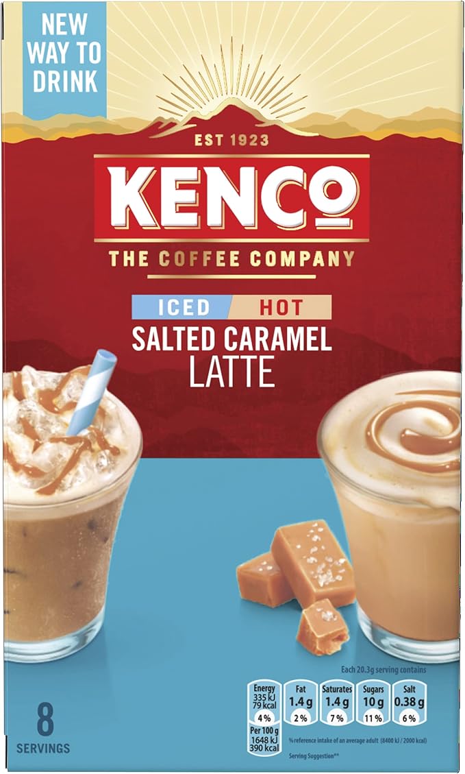 Kenco Iced/Hot Salted Caramel Latte Coffee Sachets 162.4g Amazon.co