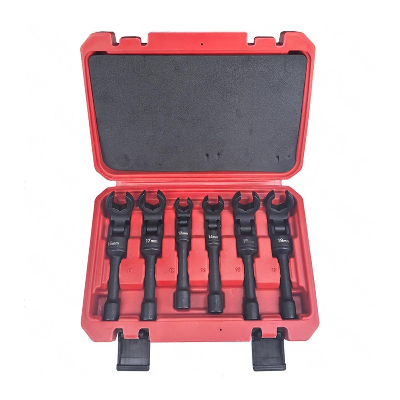 Set di chiavi professionali regolabili da 12 a 19 mm, in acciaio con impugnatura ergonomica, testa flessibile, in lega di acciaio, set di chiavi a brugola