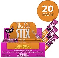 Vista 2 de Tiki Cat Stix - Golosinas de mousse, golosinas indulgentes para lamer o aderezo para alimentos secos, con pollo en salsa cremosa, 0.5 onzas