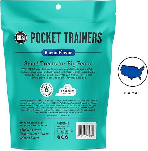 Miniatura 2 de BIXBI Entrenadores de bolsillo salmón 6 onzas 1 bolsa  Pequeñas golosinas de entrenamiento para perros  Golosinas bajas en calorías y sin granos