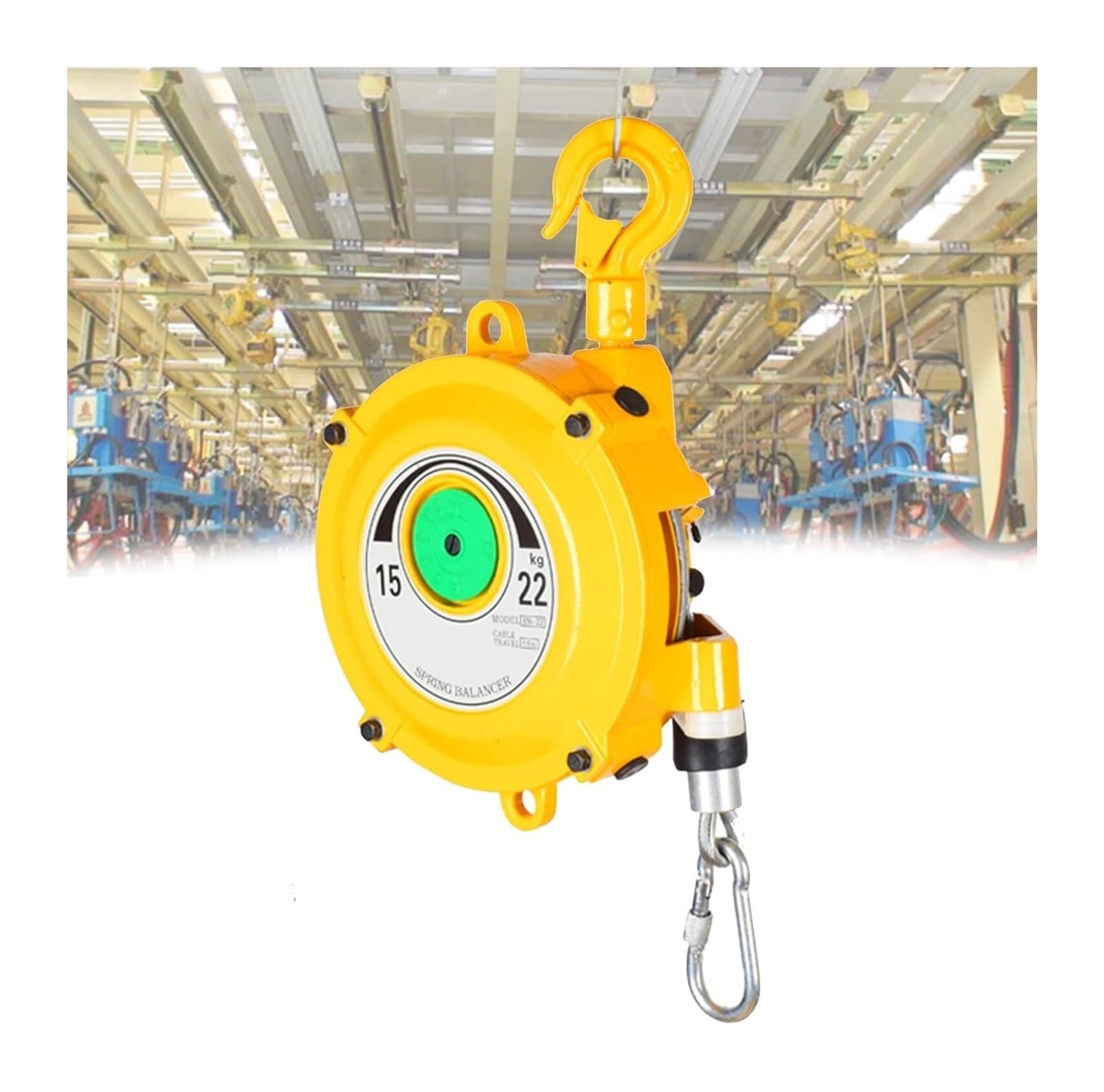 Retractable Spring Balancer, Spring Balancer Retractable Tool with Adjustable Hook for 1-70kg Load Capacities(15-22kg)