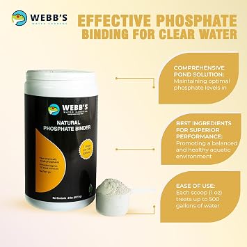 Webb's Water Aluminum Hydroxide Phosphate Binder for Aquatic Plants and Animals - Renal Support Supplement with Epakitin Powder - Ideal for Pond Care - 2 lbs.