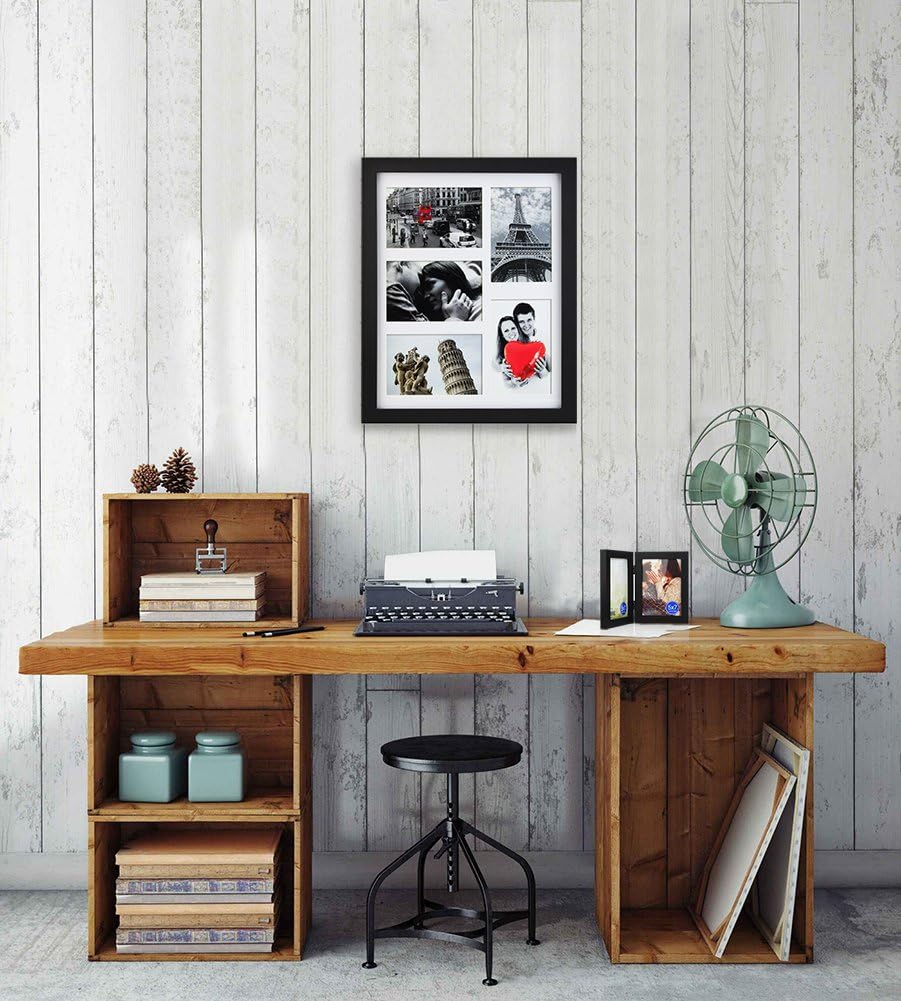 RPJC 11x14 Picture Frames Collage - Display 5 Pcs 4x6 inch Photos with Mat Made of Solid Wood and Glass Cover - Image 7