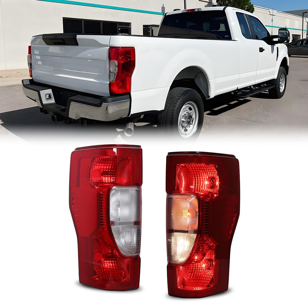 CPW Tail Lights for Ford F-250 F-350 Super Duty 2020 2021 2022 Not Suitable for Factory LED Tail Lights and Without Blind Spot Monitoring Brake Lights (Driver Side and Passenger Side)