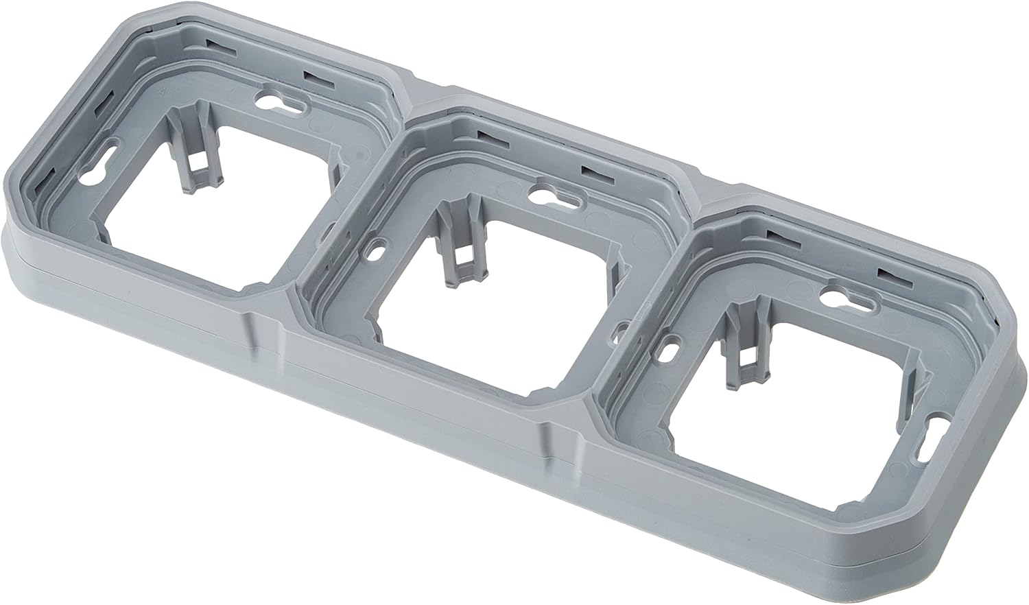Legrand - Plexo Waterproof 3-Way Plate Bracket for Horizontal or Vertical Installation for Built-in Functions - Grey