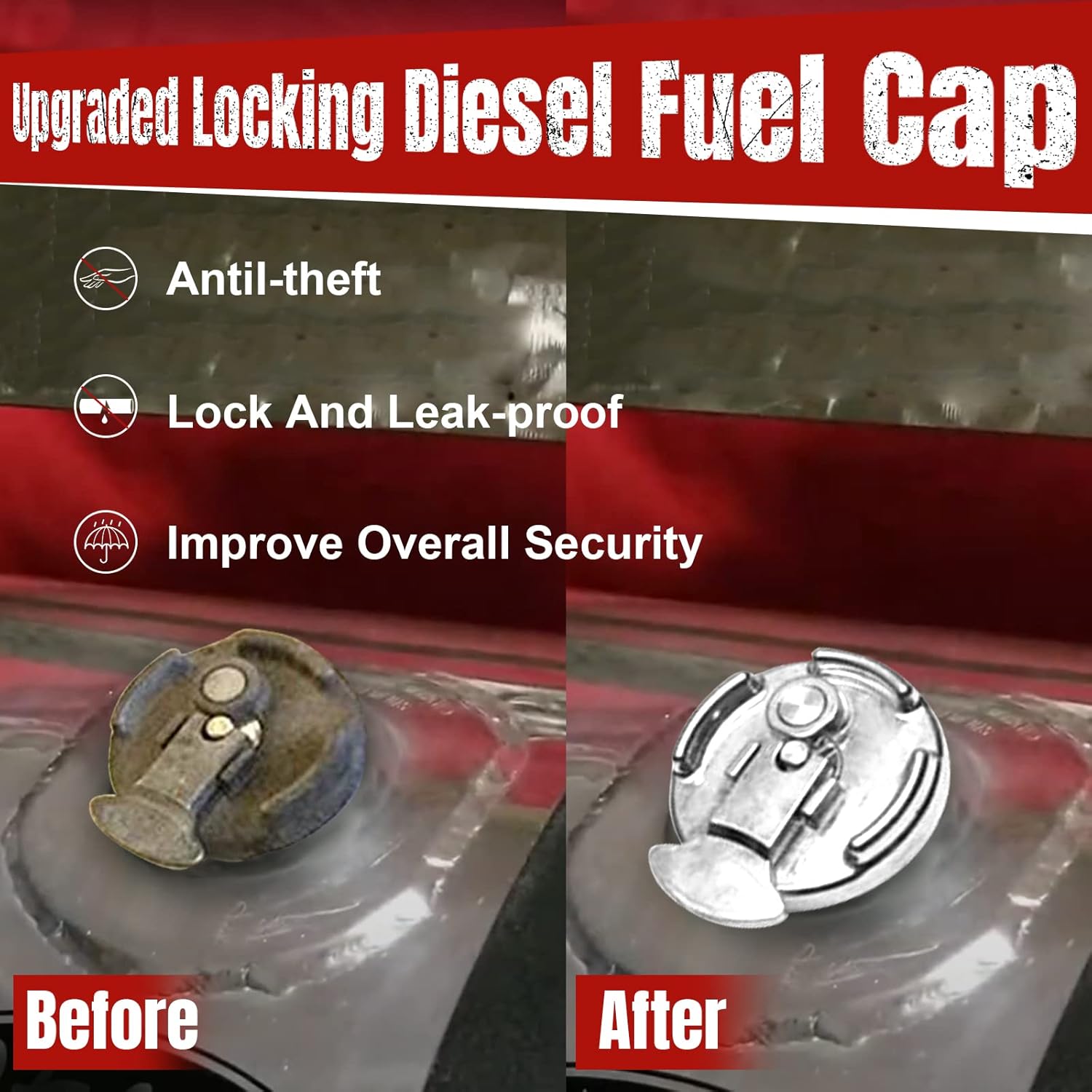 1Pcs Locking Diesel Fuel Cap 4" Compatible With Peterbilt Semi Trucks 1972-2017 Aluminum Fuel Tank Cap Lock Replacement for 379 389 579 11-04859-100 11-04859-200 572.1015 600212 Silver