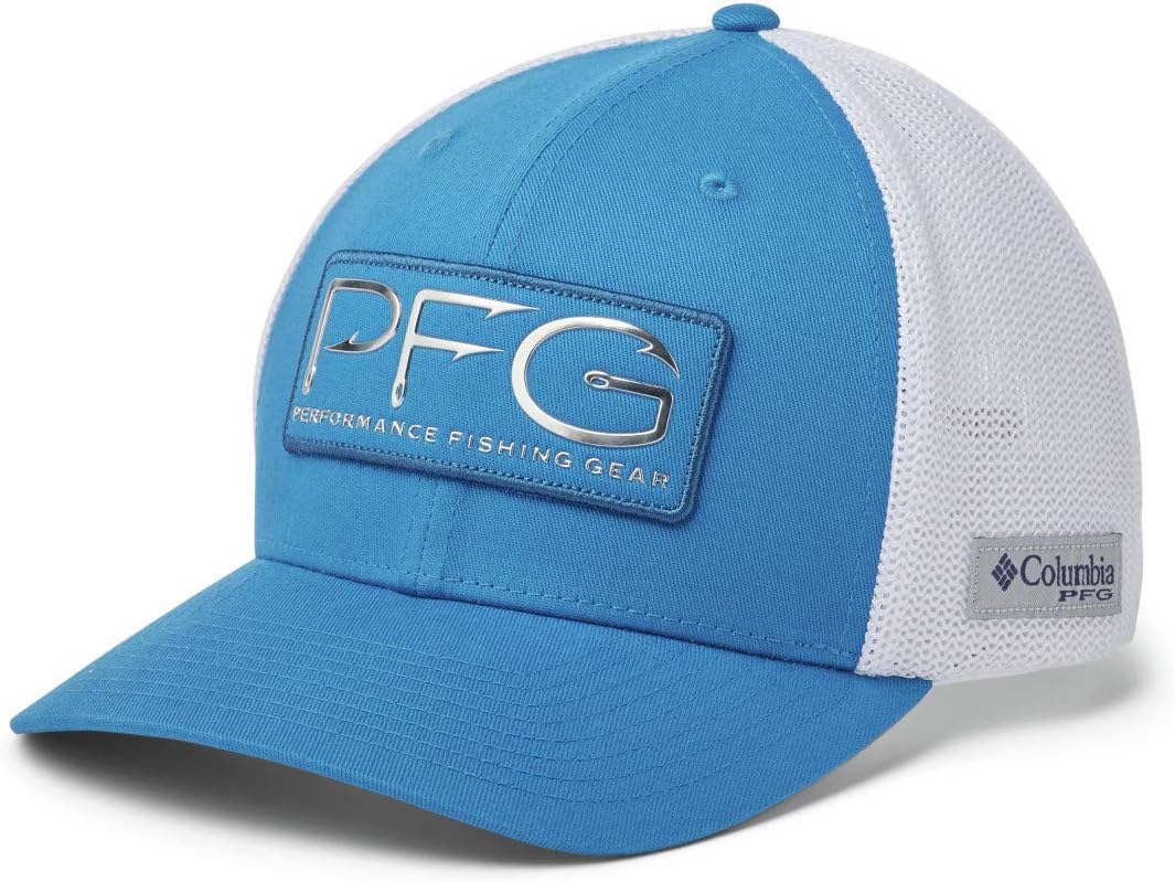 Columbia Women's PFG Logo Mesh Ball Cap-High Crown Large-X-Large Dark Pool/Silver Pfg Hooks