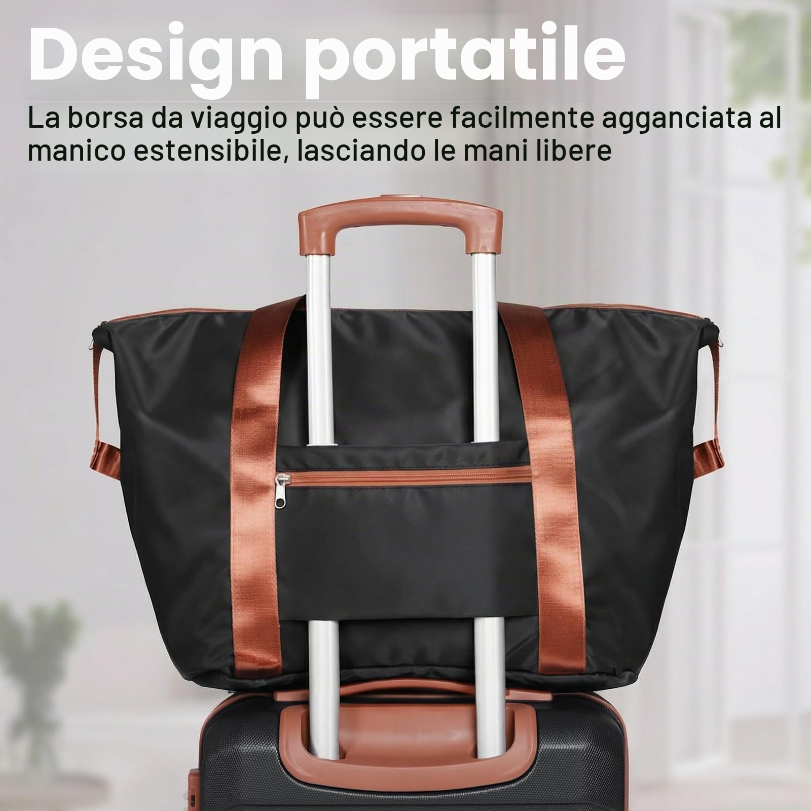 H.yeed Set di valigie 5 pezzi, valigie da viaggio leggere con ruote in ABS rigido, dotate di 4 ruote piroettanti e lucchetto TSA, per uomo e donna, 21"+24"+28"+borsa da viaggio e beauty case, nero