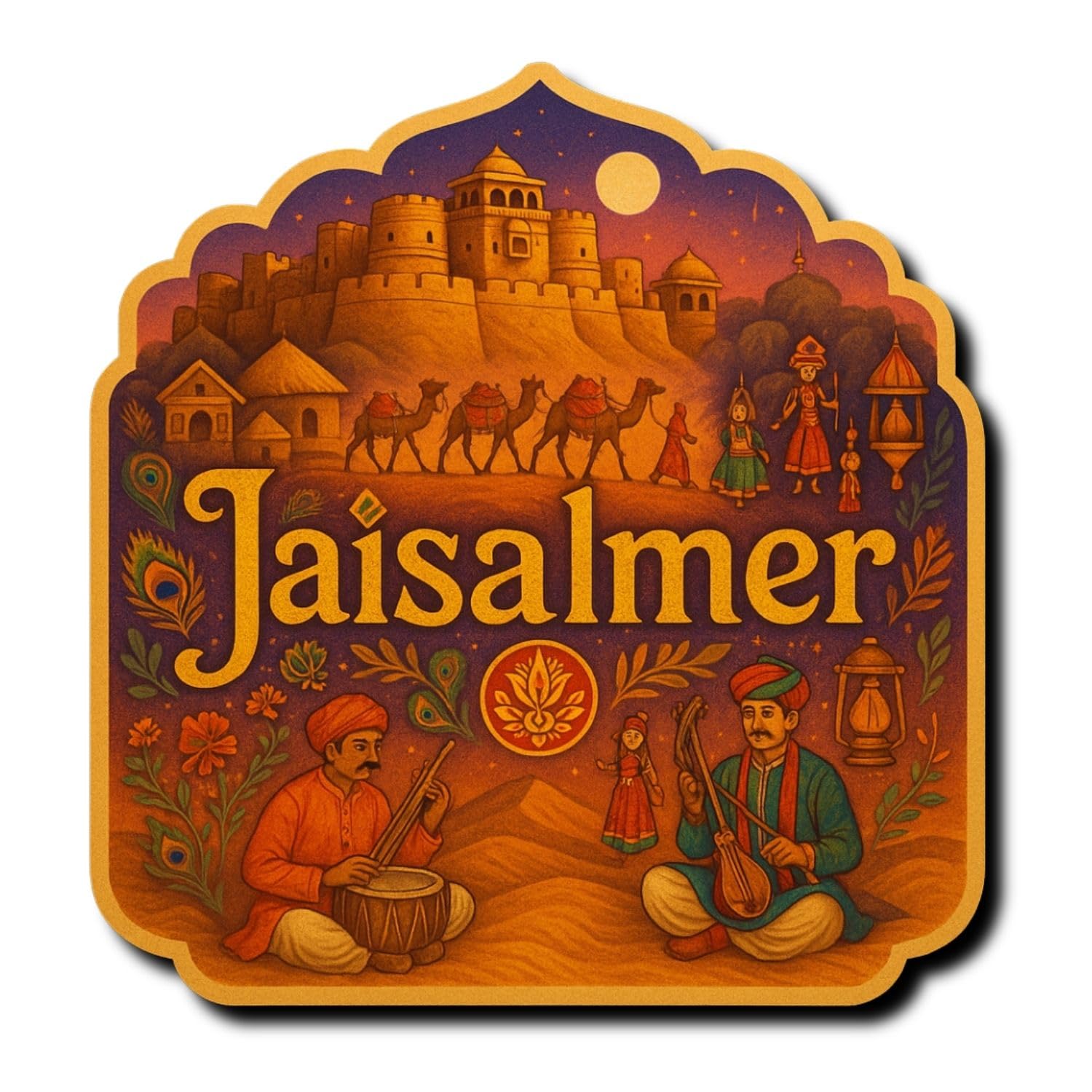 Kashmir Fridge Magnet - Stunning India Art -32 Kashmir Fridge Magnet - Stunning India Art -32