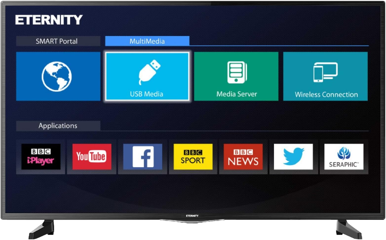 Eternity 43 inch 1080p Full HD LED Smart TV with Freeview HD - Black