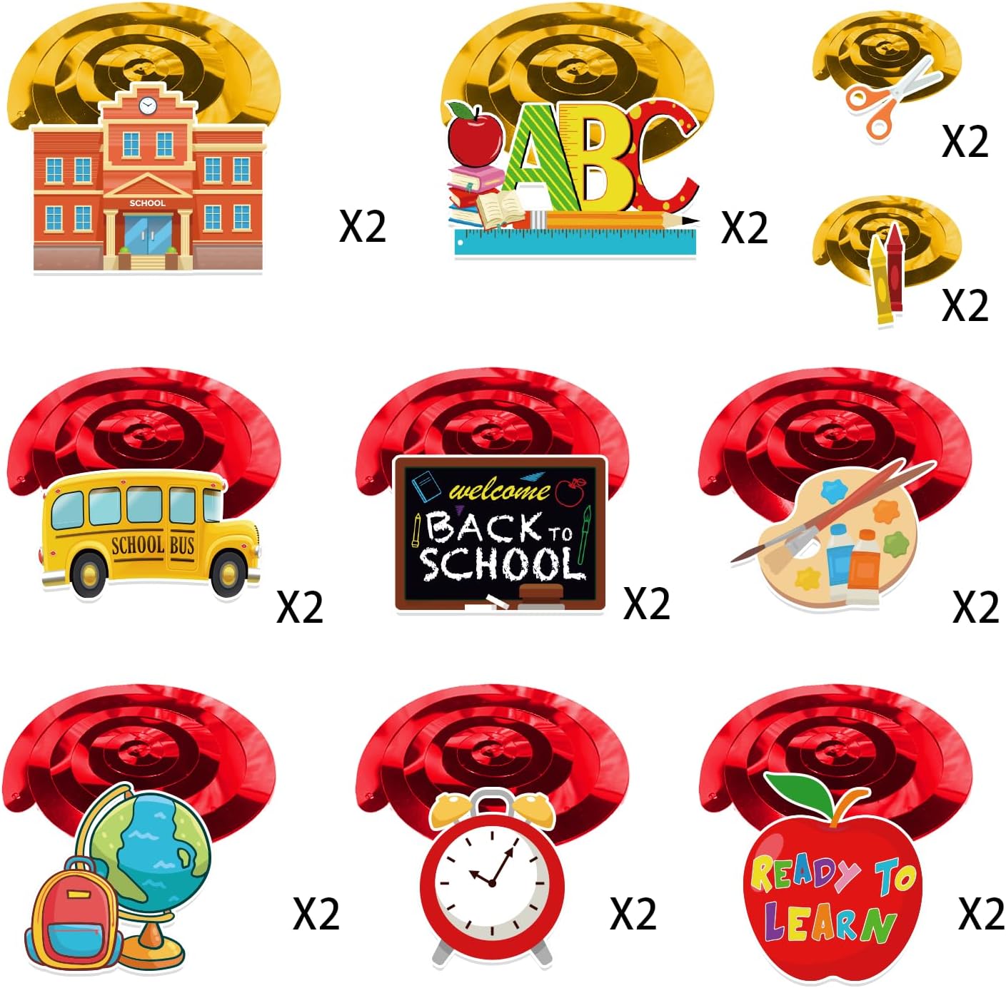 36 Pcs Back to School Decorations Hanging Swirls, NO-DIY First Day of School Decorations Hanging Swirls, Welcome Back to School Decorations Decorations