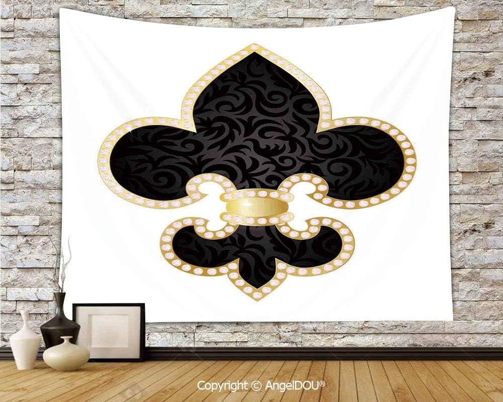 AngelDOU Decor Camping Tent Travel Mattress Tapestry Royal Legend Lily Throne of France Empire Family Insignia of Knights Image Polyester Thin Tapestry.W59xL51.2(inch)