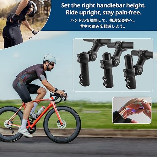 Vista 39 de TRIWONDER Adaptador de vástago de bicicleta para MTB, BMX, bicicletas de montaña, elevación de cabeza de aleación de aluminio 01 Negro