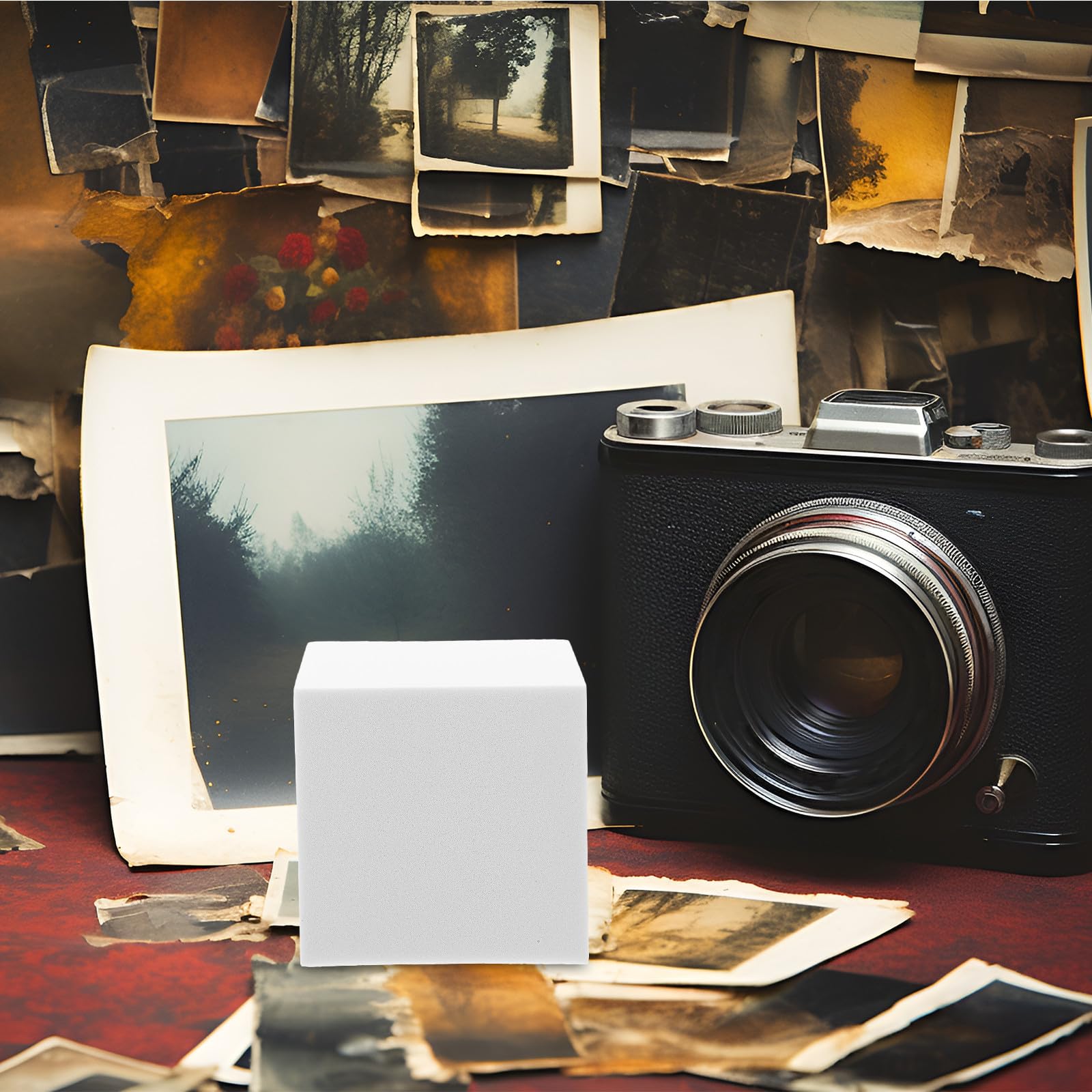 STOBAZA 3 Cubos de Espuma Blancos en Forma de Cubo Accesorio Práctico y Moderno para Fotografía Adecuado para Exhibir Joyería y Objetos Pequeños