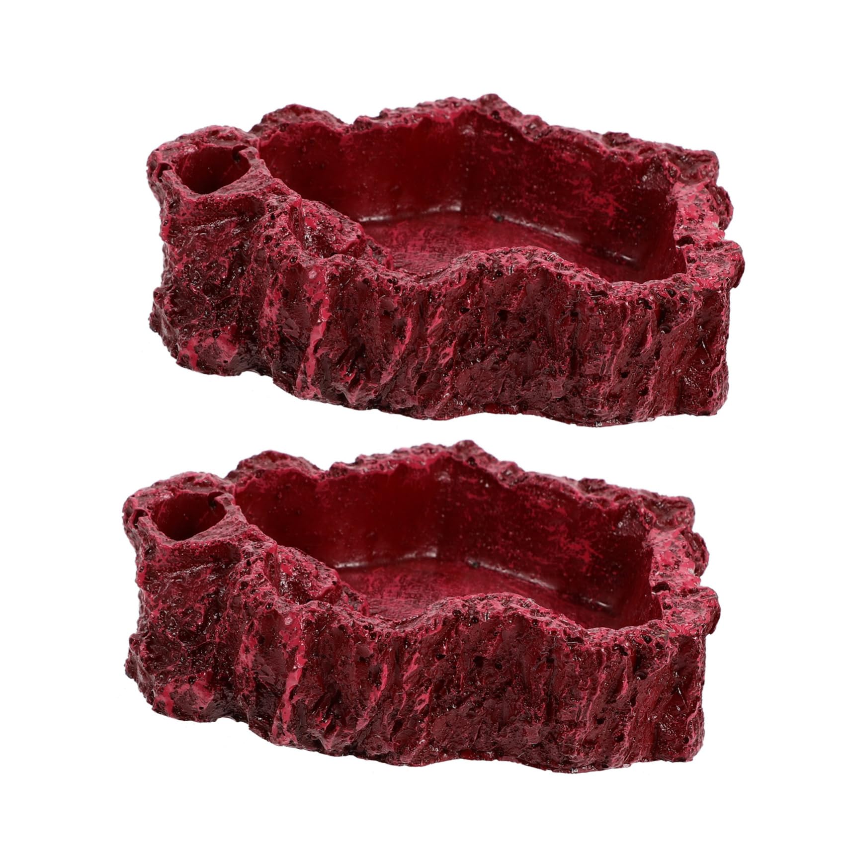 TOYANDONA 2Pcs Resin Reptile Water Bowl Tortoise Dish for Gecko Lizard Turtle Feeding Stable Design for Pet Hydration Nutrition Reptile Tanks