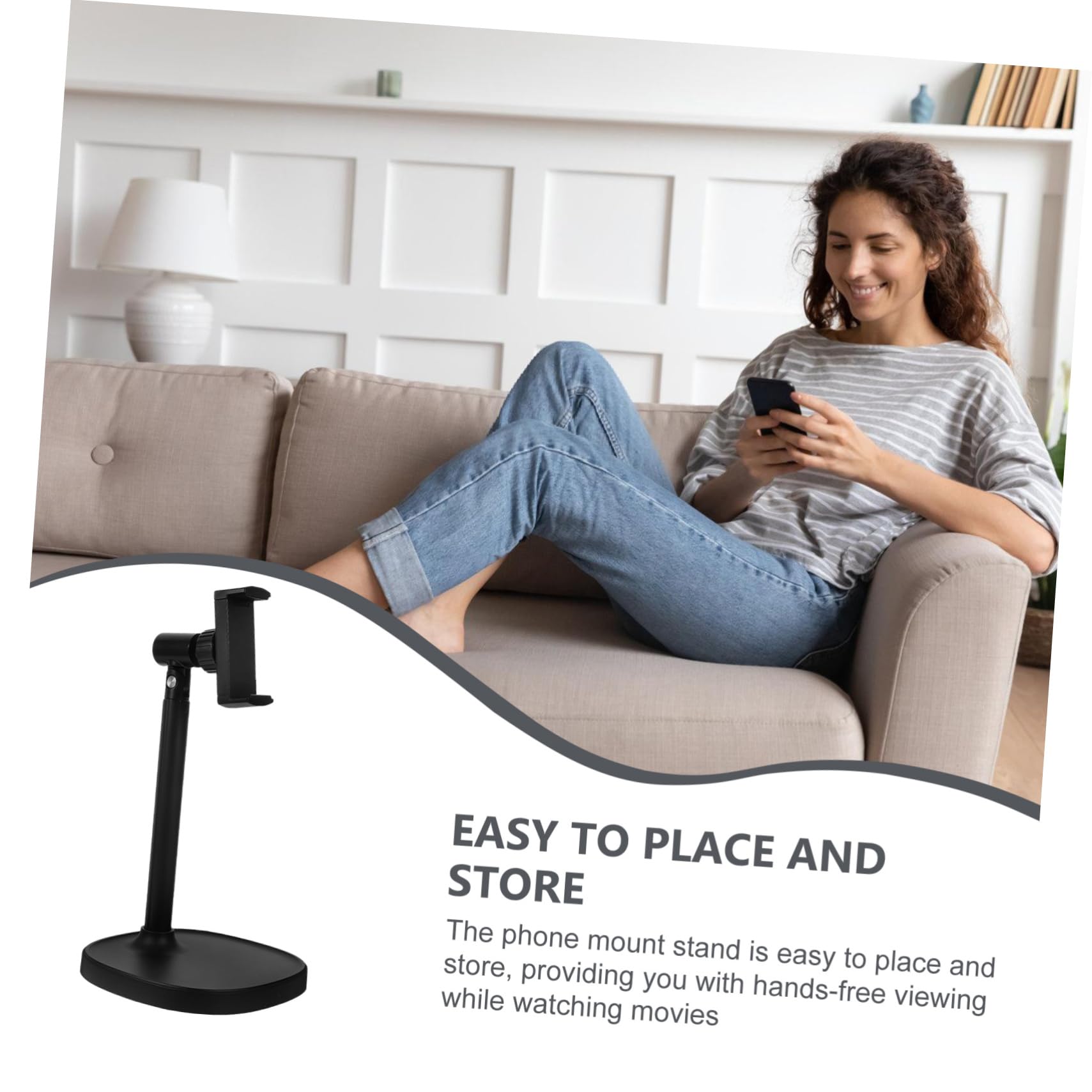 UKCOCO Supporto Telefonico Regolabile Per Scrivania Supporto Portatile Per Cellulare e Tablet Design Compatto e Stabile Per Visione Libere e Utilizzo Quotidiano
