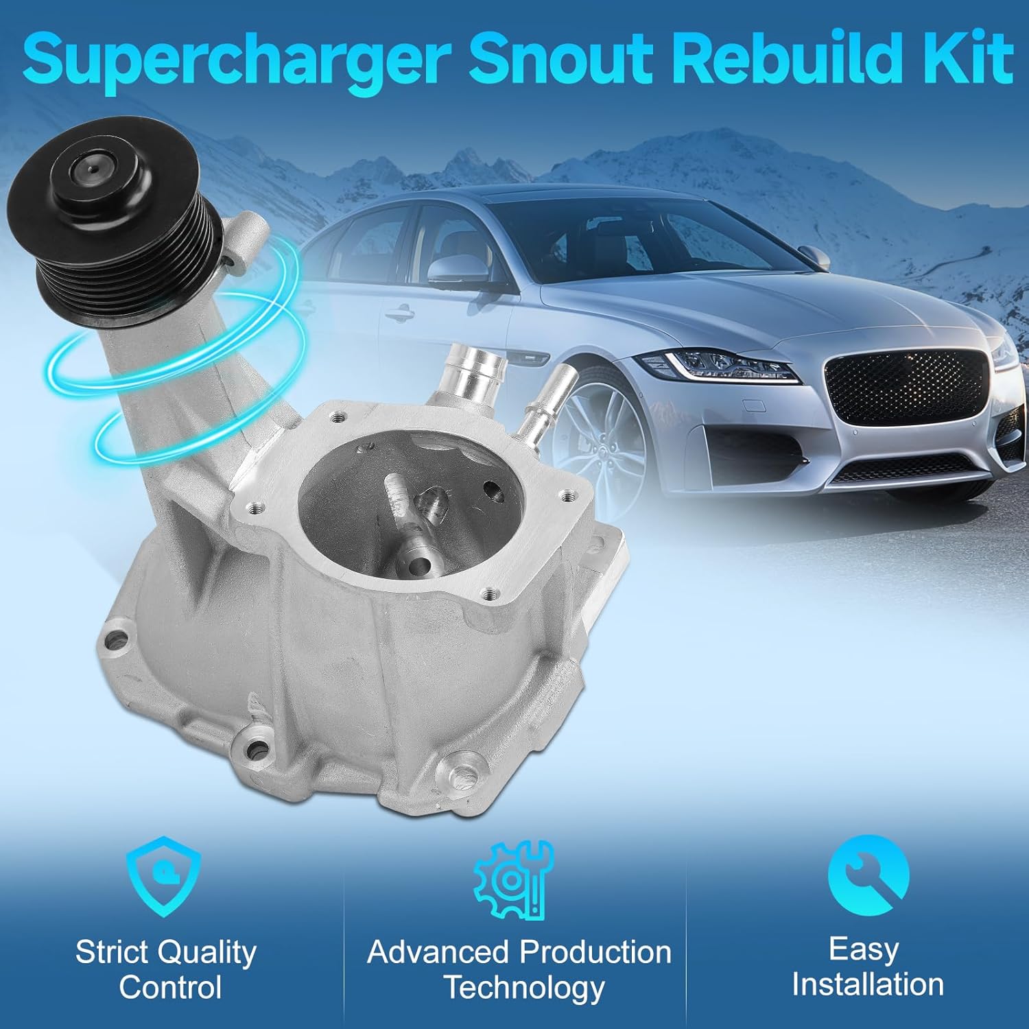 LR088538 Supercharger Snout Rebuild Kit Compatible with Land Rover LR4 2014-2016, Range Rover 2014-2017, Range Rover Sport 2014-2015, Jaguar F-Type XE XF XJ, V6 3.0L Supercharged