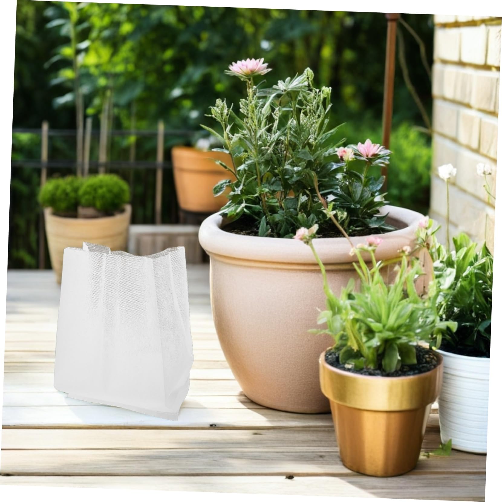 Milisten 200 Stück Anzuchtbeutel Vlies Pflanzsäcke 8x10cm 20x20cm Atmungsaktiv Verstärkt für Gemüse Blumen Kleine Bäume Garten Drinnen und Draußen