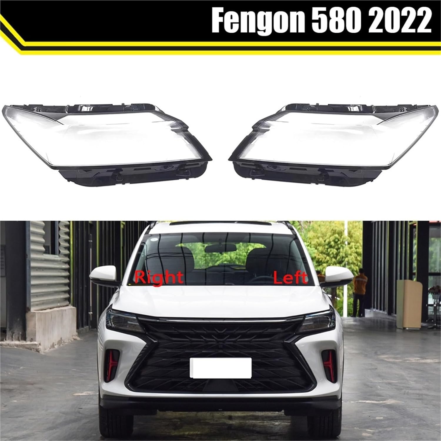 Auto Head Lamp Light Case Compatible For Dongfeng Fengon 580 2022 Car Headlight Lens Cover Lampshade Glass Lampcover Caps Headlamp Shell(A Pair)