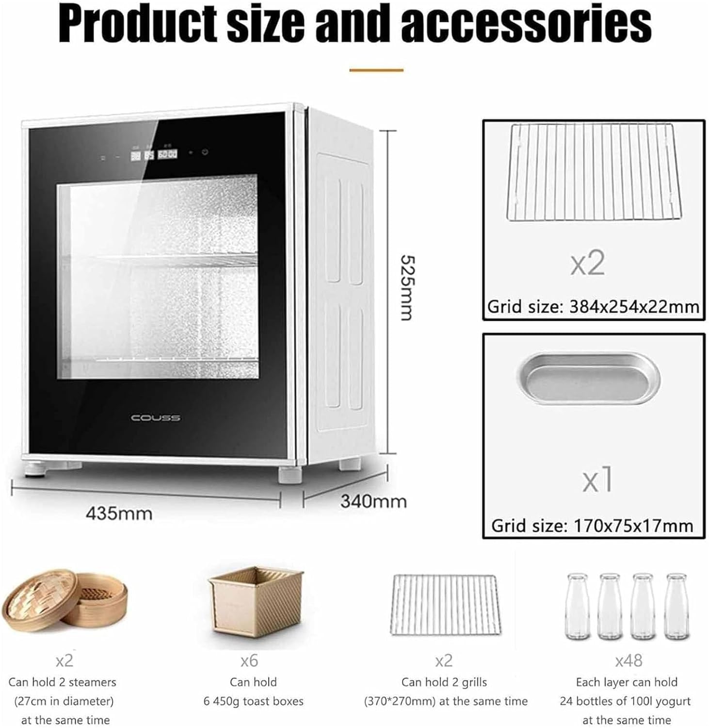 Fermentation Machine 40L Capacity Yogurt Bread Fermenter Maker Commercial Fermentation Equipment,with Adjustable Temperature,Timing and Humidity Control for Even Fermentation