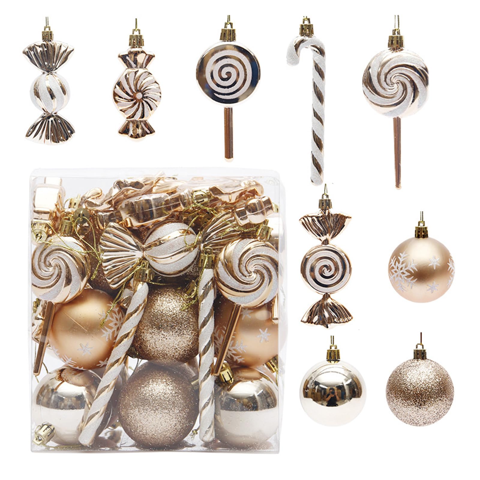 HZBB 36pcs / set Christmas Tree Balls Ornament Colorful Christmas Baubles Decorations for Holiday Wedding Party Waterproof Decorations