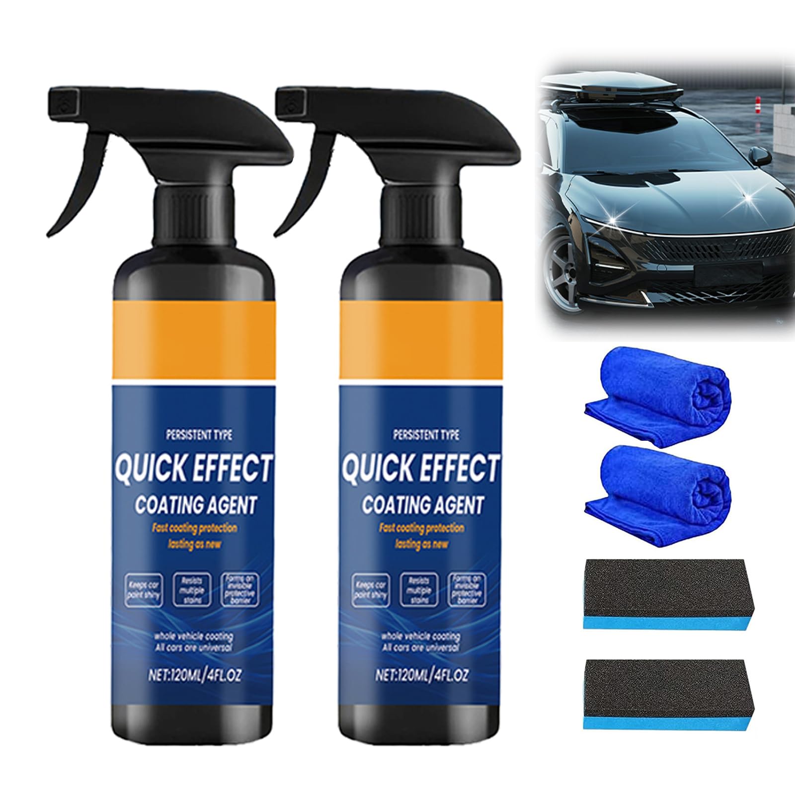 Car Coating Spray, 2026 New Quick Effect Coating Agent for Car, Advanced Car Quick-Acting Coating Agent Spray, Waterless Wash Car Coating Spray for Shine & Protection (1 PC) - 2