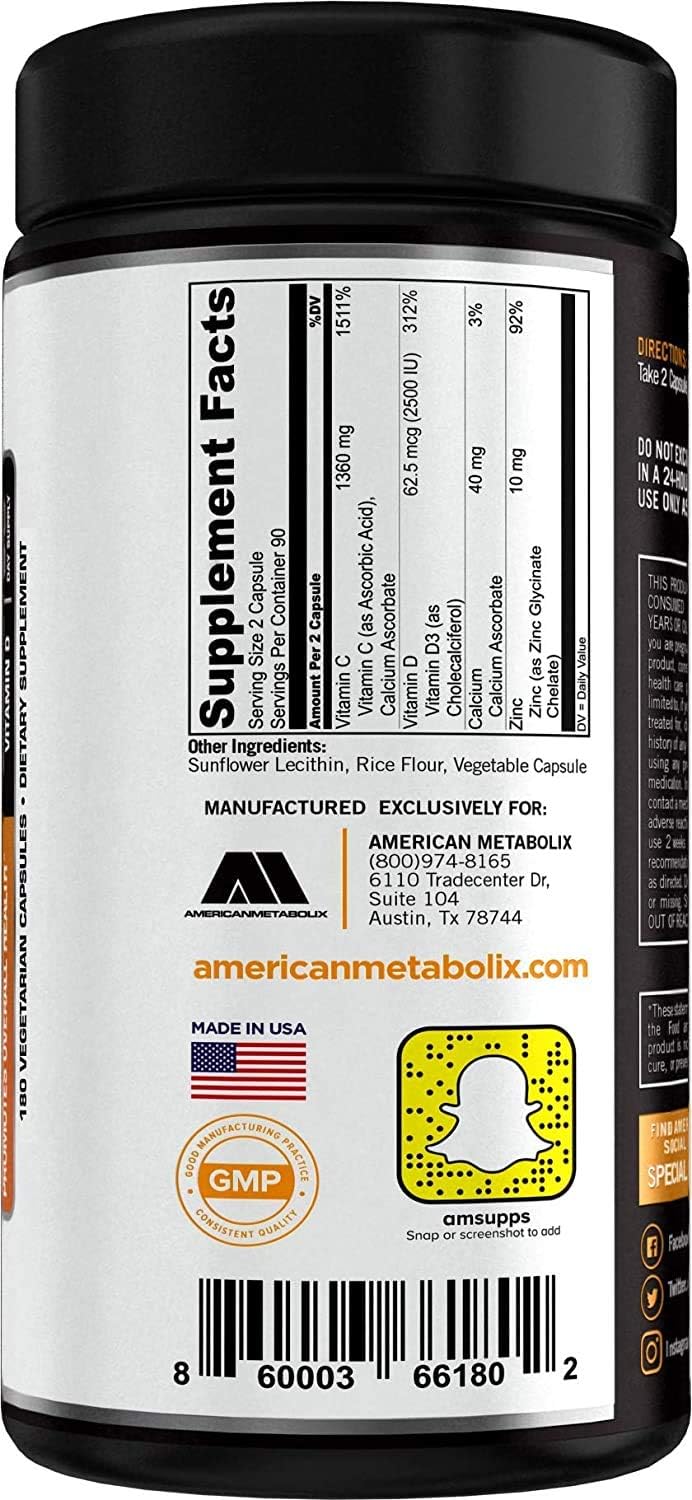 American Metabolix Super-C Immune Support (90 Day Supply) : Health & Household