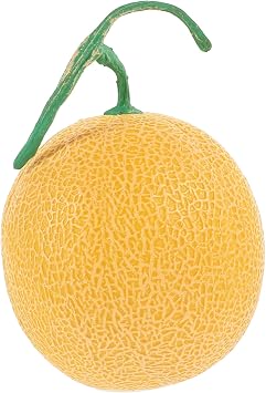 Artificial Cantaloupe Model 6.49X5.51X5.51 Inch Lightweight Simulation Fruit Decor for Home Kitchen Table Photography Prop Faux Melon Display