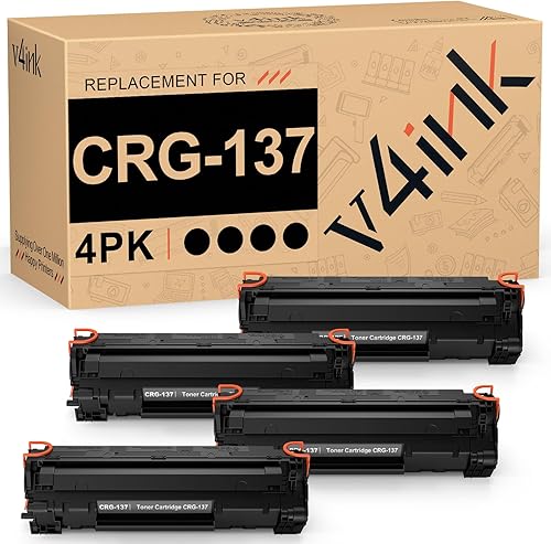 Miniatura 5 de v4ink 4PK - Cartucho de tóner compatible con CRG137 para Canon 137, cartucho de tóner negro para impresora Canon D570 MF232W MF236N MF242DW MF212W