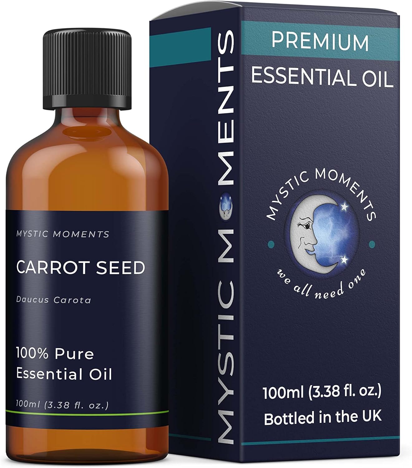 Mystic Moments | Carrot Seed Essential Oil 100ml Pure & Natural| Daucus carota | Earthy Aromatherapy & Diffuser Oil | Warm Grounding Herbal Aroma