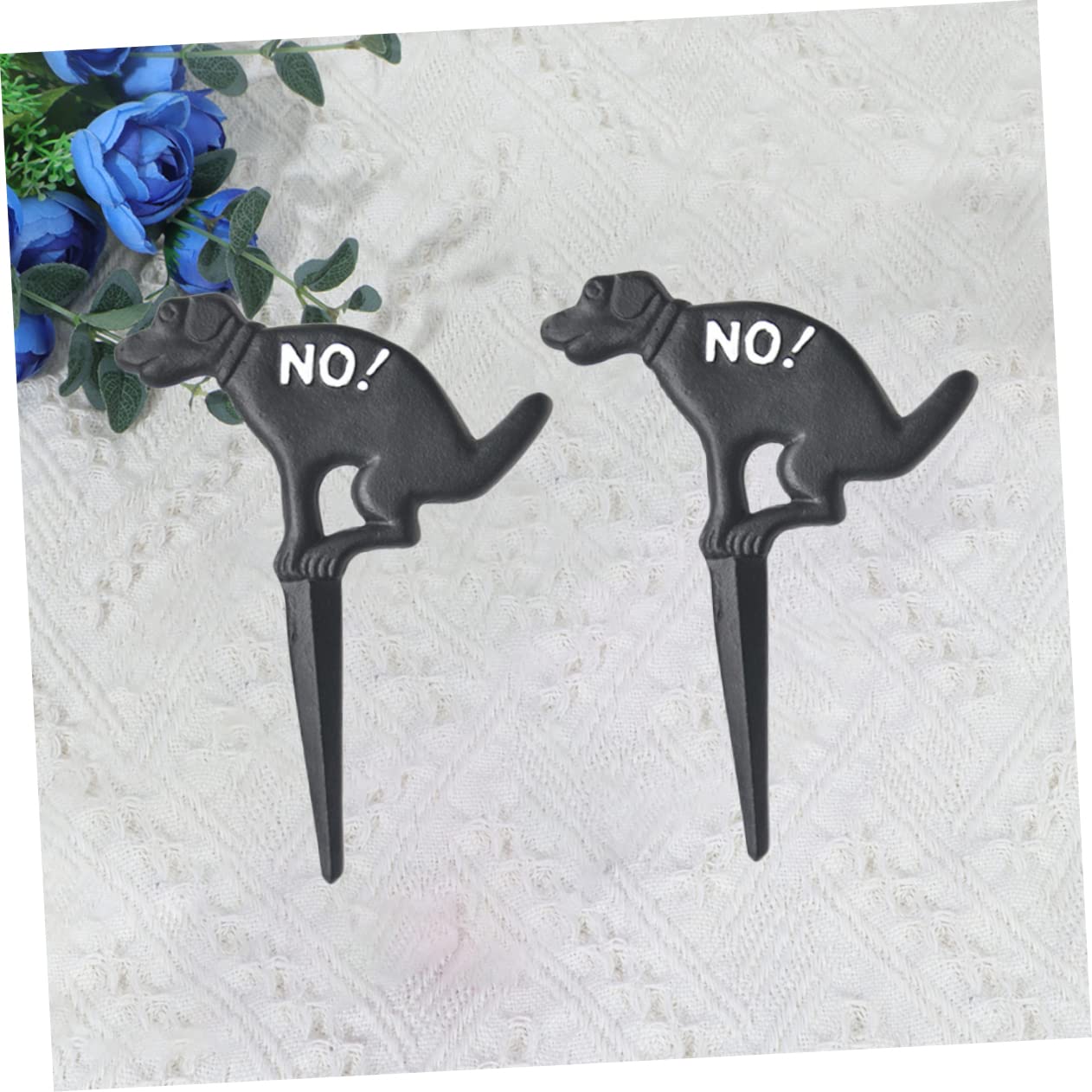 Abaodam 2 Stück Gartenschild aus Eisen in Form Eines Kleinen Hundes Schwarze Gartendekoration für Außenbereich mit Bereichsmarkierung und Hundekot Verbot im Garten