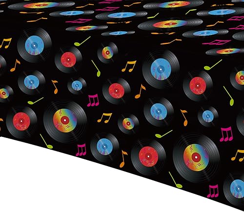 Miniatura 3 de Mantel para decoración de fiesta de discos, 3 piezas desechables con temática retro de los años 50, suministros de fiesta de música rock de los años