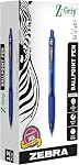 Zebra Pen Z-Grip Point de bille rétractable Pen, Encre lisse, pointe fine, 0.7mm, École & Fournitures de bureau, idéales pour les notes, le journal et l'utilisation planificateur, l'encre bleue, 12-Pack (23920)