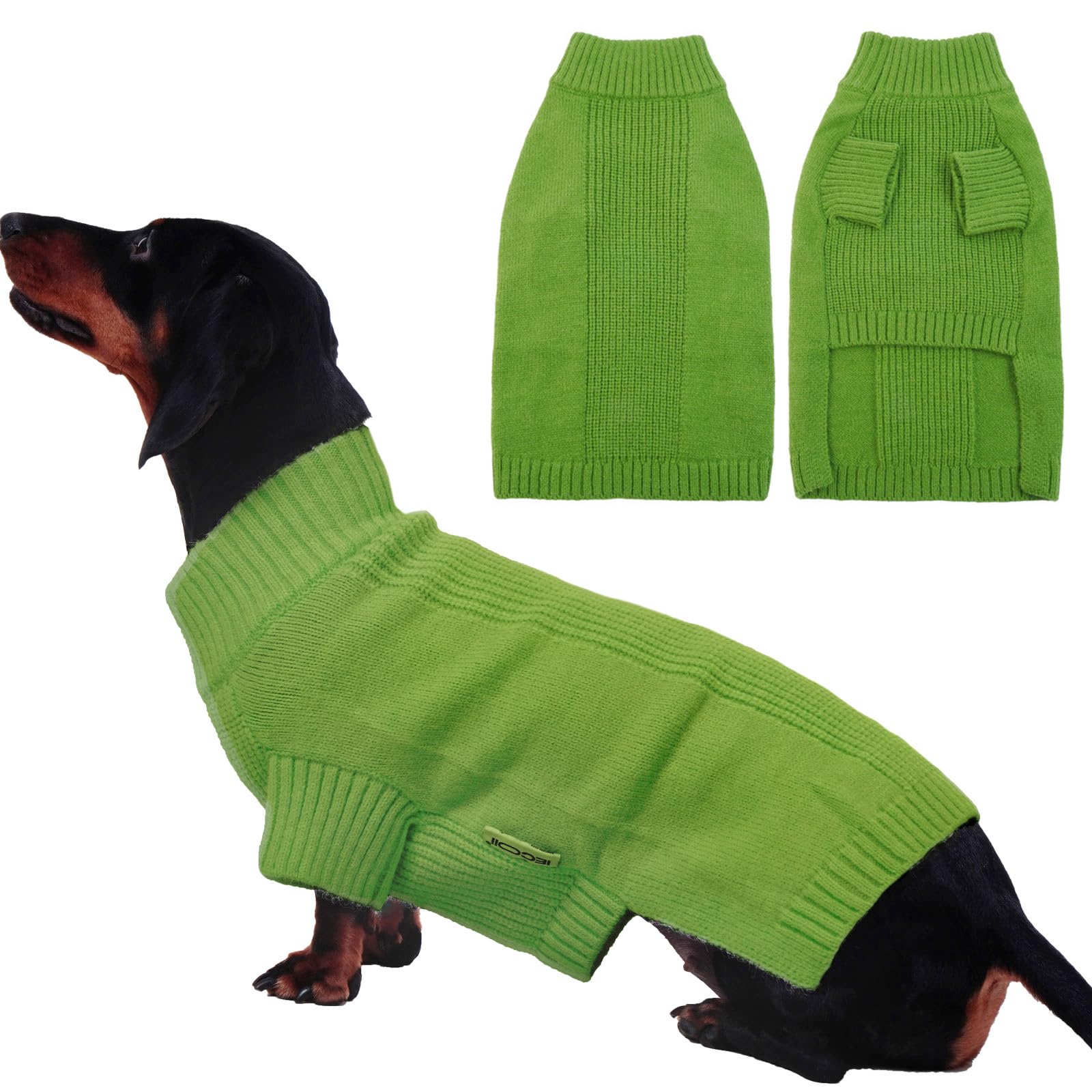 IECOii Dog Sweater for Medium Dogs Girl, Warm Knitted Dog Sweatshirt Cozy Puppy Pullover for Fall Winter, Christmas Holiday & Daily Wear, Machine