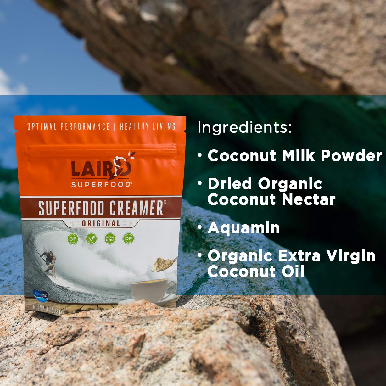 Laird Superfood NonDairy Original Superfood Coconut Powder Coffee